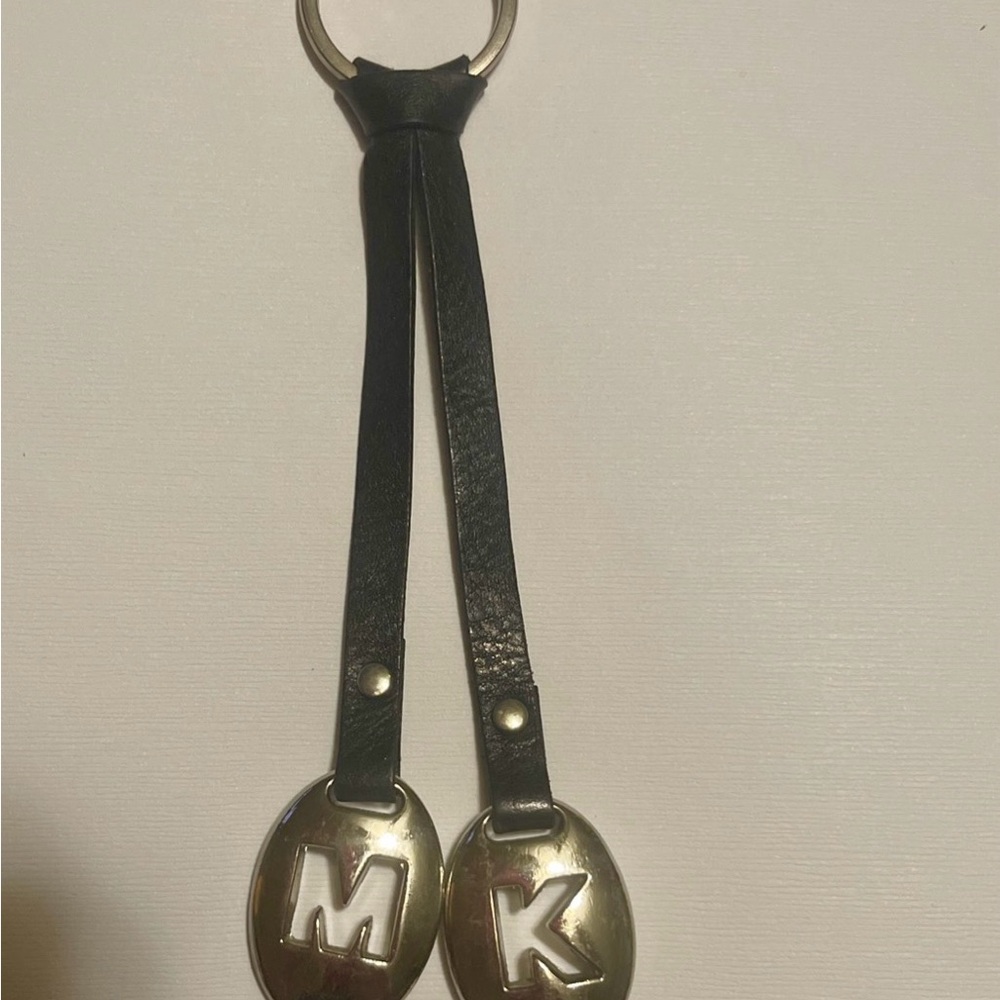 Michael Kors Black and Silver Logo Keychain Or Purse Charm